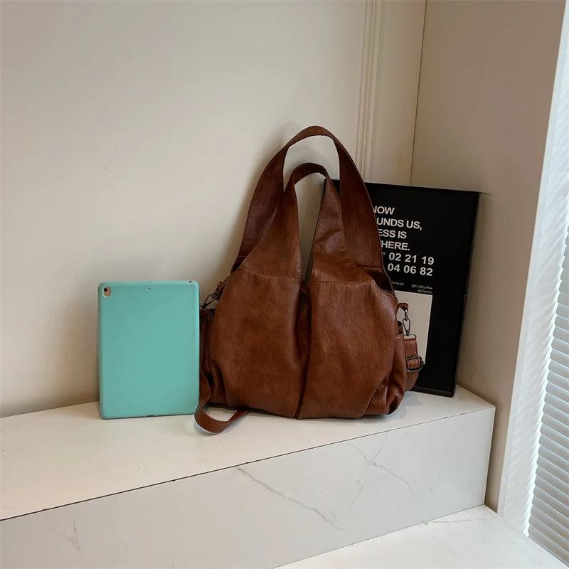 Soft PU Leather Hobo Bag – Women's Crossbody Shoulder Handbag
