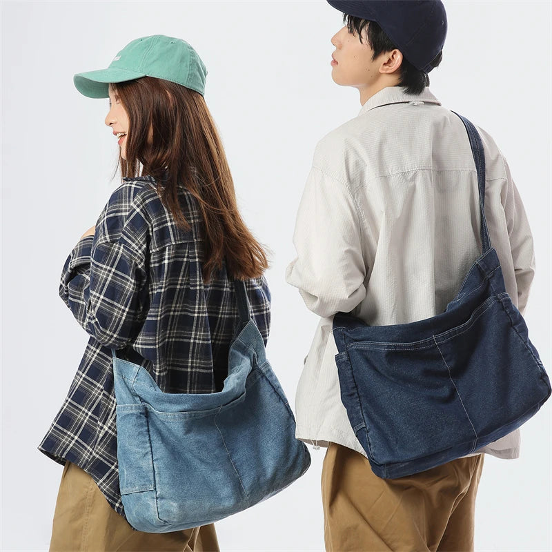 Denim Tote Bag for Women – Large Capacity Shoulder & Crossbody Bag