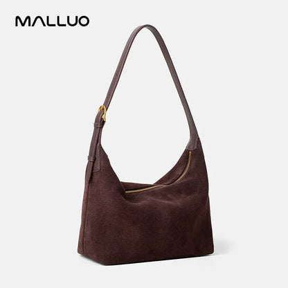 Suede Leather Crossbody Bag - Casual Shoulder Handbag for Women