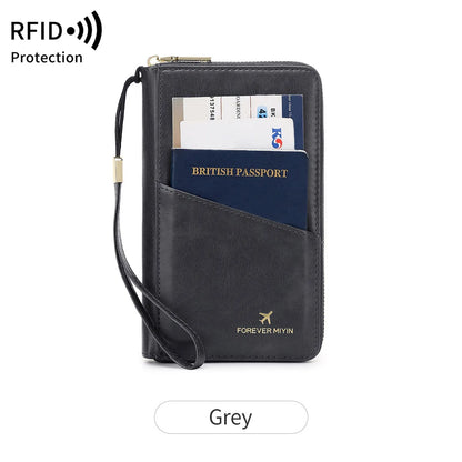 RFID Travel Passport Wallet with Card Slots & ID Window