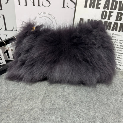 Faux Fur Shoulder Bag — Luxury Tote & Clutch Purse for Women