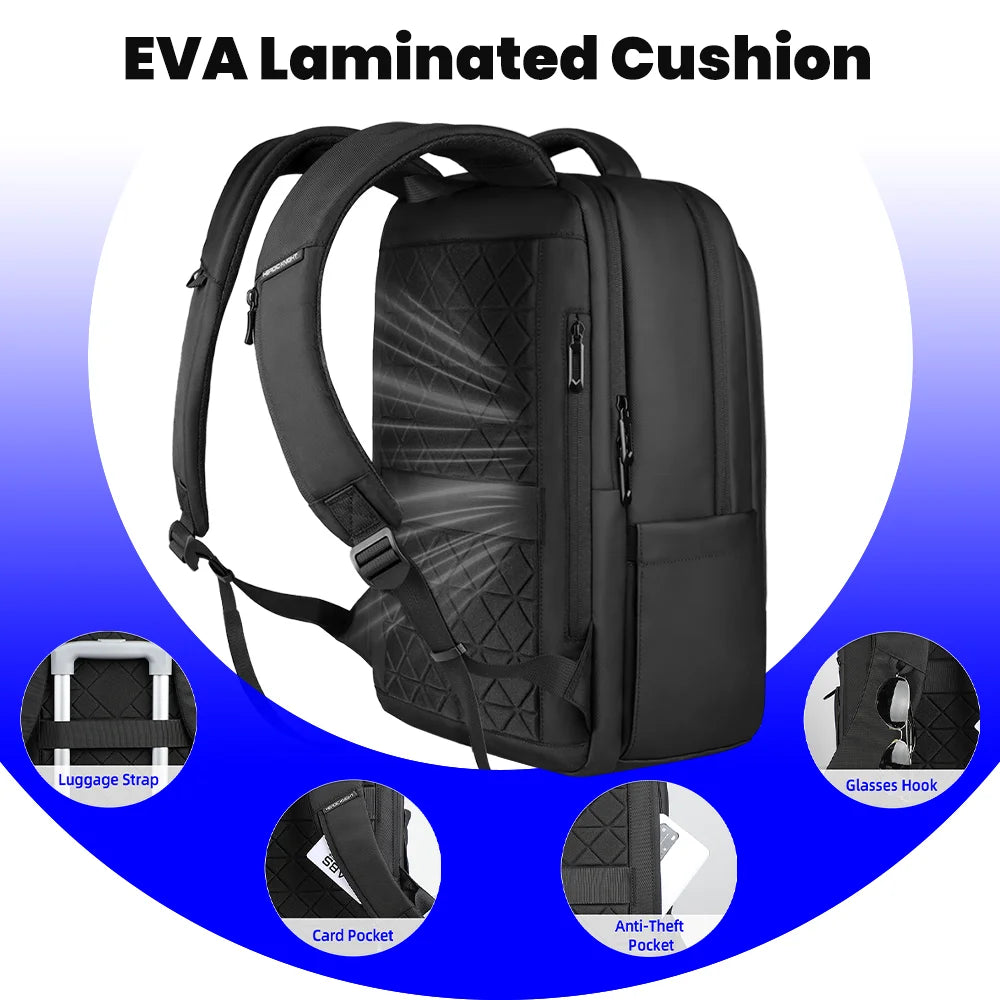 Large Waterproof Laptop Backpack 17" – Men's Business Travel Bag