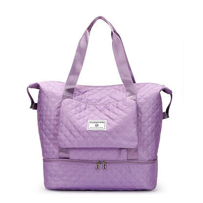 Large Capacity Gym Duffel Bag – Lightweight Argyle Weekend Travel Bag for Women