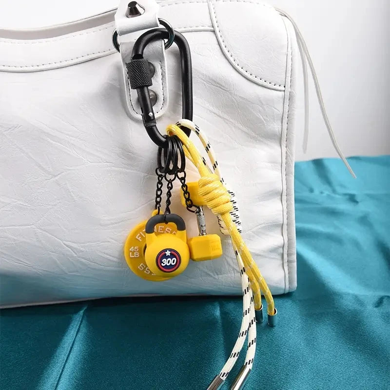 Mini Kettlebell Fitness Keychain Bag Charm