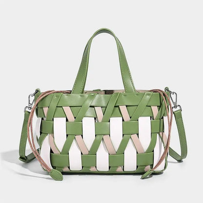 Woven Basket Handbag – 2-in-1 Shoulder & Crossbody Bag