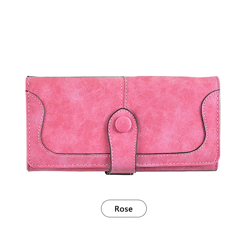 Women's Long Wallet – 17 Card Slots, ID Window & Zipper Coin Purse