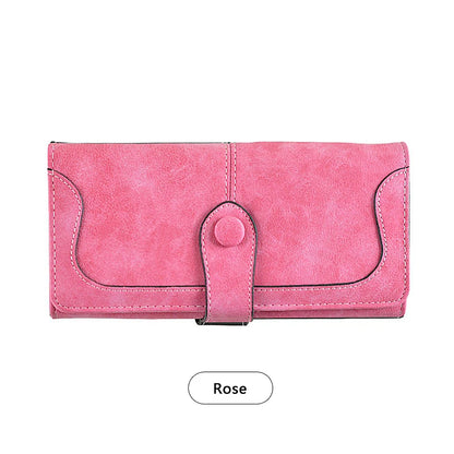 Women's Long Wallet – 17 Card Slots, ID Window & Zipper Coin Purse