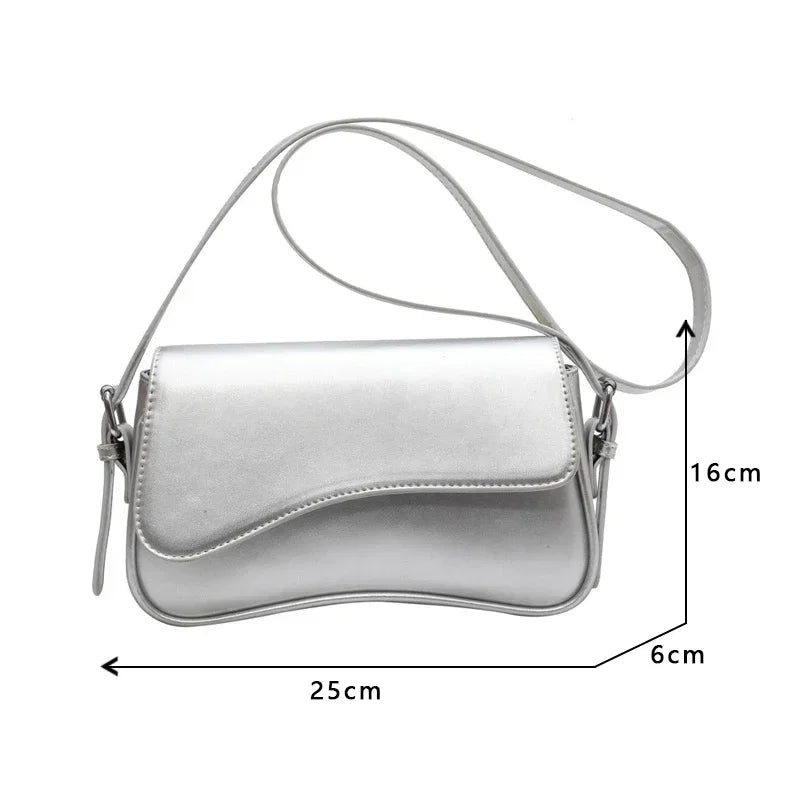 Vintage Leather Crossbody Bags Women Designer Female Small Flap Shoulder Underarm Bag Armpit