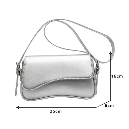 Vintage Leather Crossbody Bags Women Designer Female Small Flap Shoulder Underarm Bag Armpit