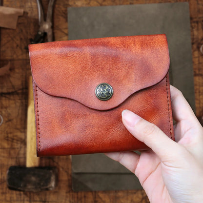 Slim Minimalist Leather Wallet – Handmade Card & Coin Holder for Men & Women
