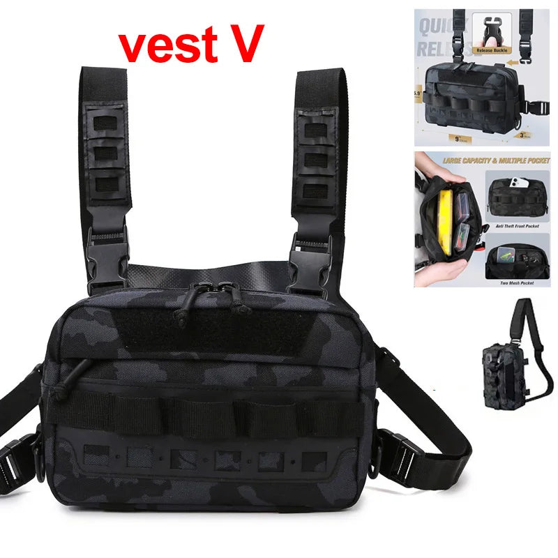 Tactical Chest Rig Bag – Front Vest Pouch for Outdoor Use