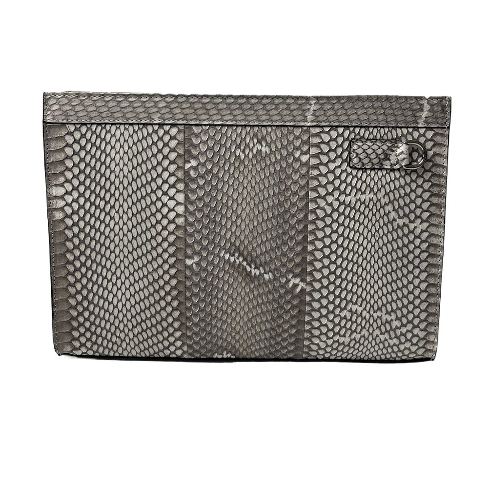 Real Snakeskin Leather Clutch Wrist Bag for Men – Luxury