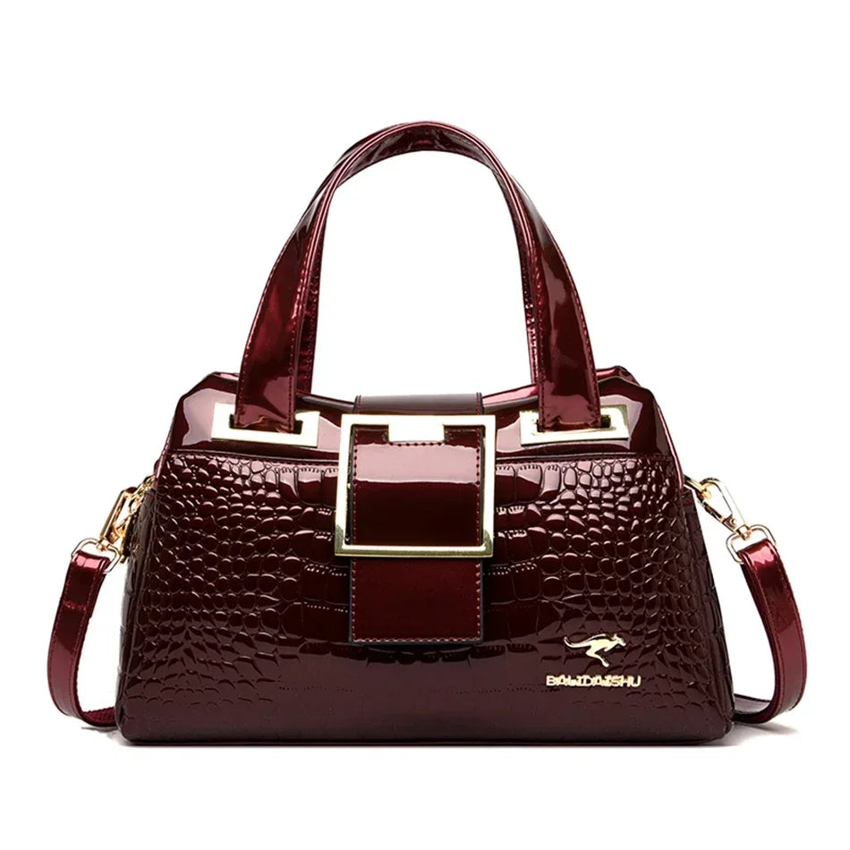 Crocodile Pattern Luxury Tote Bag for Women