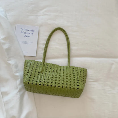 Woven Hollow Shoulder Bag – Women's Summer Beach Handbag & Purse