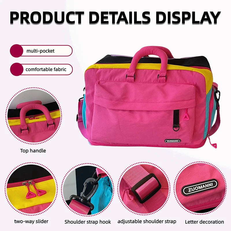 Expandable Travel Duffle Bag – Color Block Weekend Overnight Bag