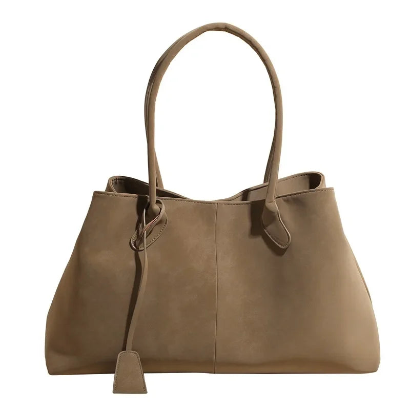 Large Capacity Faux Suede Tote Bag – Women's Shoulder Handbag