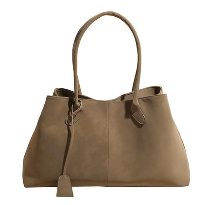Large Capacity Faux Suede Tote Bag – Women's Shoulder Handbag