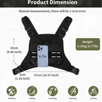 Tactical Chest Bag – Men's Outdoor Running Vest Pack