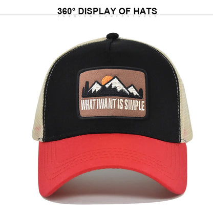 Mesh Breathable Baseball Cap – Embroidery Letter Outdoor Sports Hat