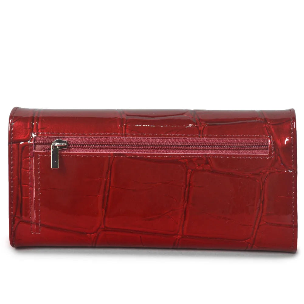 Stone Pattern Genuine Leather Long Wallet for Women