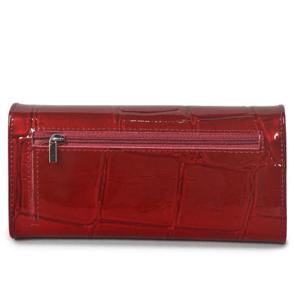 Stone Pattern Genuine Leather Long Wallet for Women