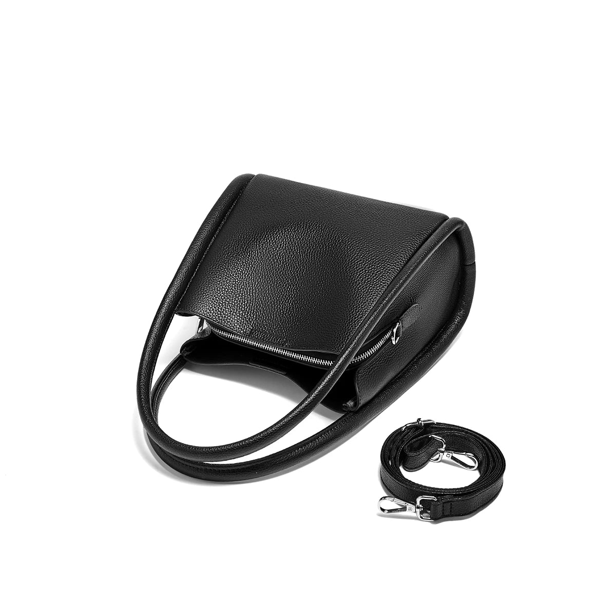 Foxer Luxury Leather Lady Shoulder Bag Genuine Casual Handbag Large Women Bucket Tote Daily Work