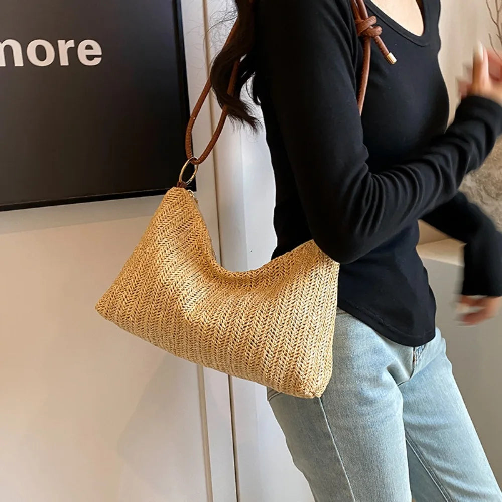 Bohemian Woven Straw Bag – Women's Beach Crossbody