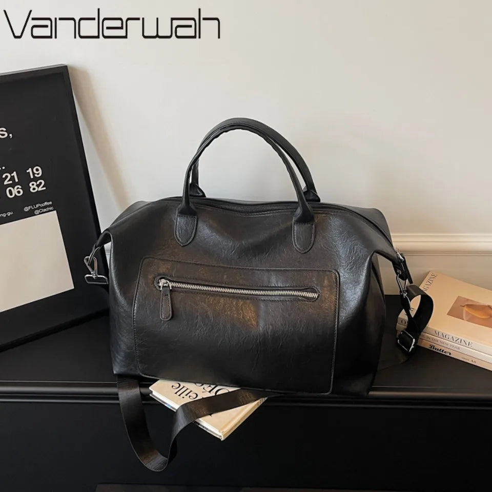 Large Capacity Women's Tote Bag – Leather Shoulder Commuter Bag
