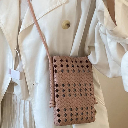 Hollow Woven Crossbody Bag – Women's Bohemian Phone Purse