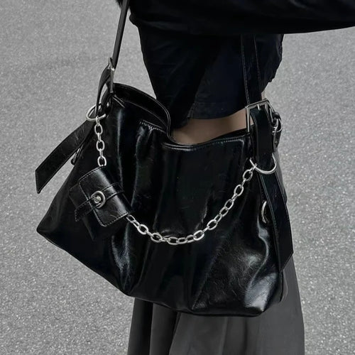 Large Shoulder Tote Bag – Women's Chain Bucket Handbag