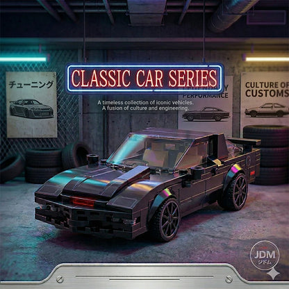 JDM Classic Black Sports Car Building Blocks Set 1:24 MOC