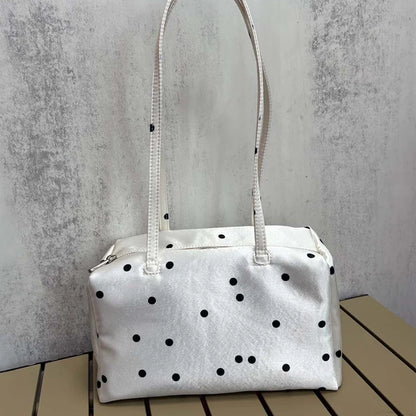 Polka Dot Shoulder Bag – Lightweight Nylon Handbag for Women