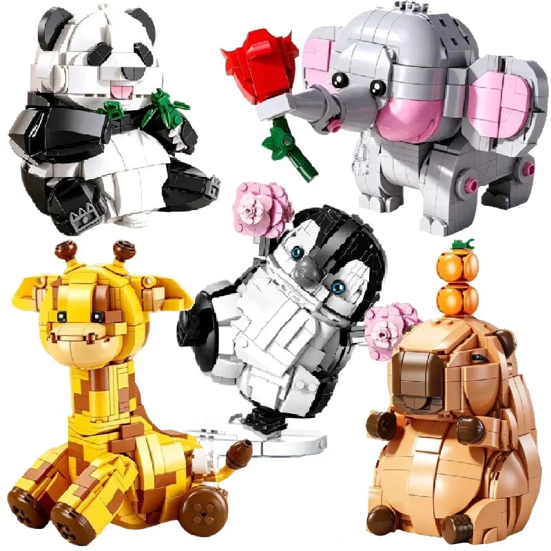 3-in-1 Animal Building Blocks Set – DIY Capybara, Panda, Penguin & More