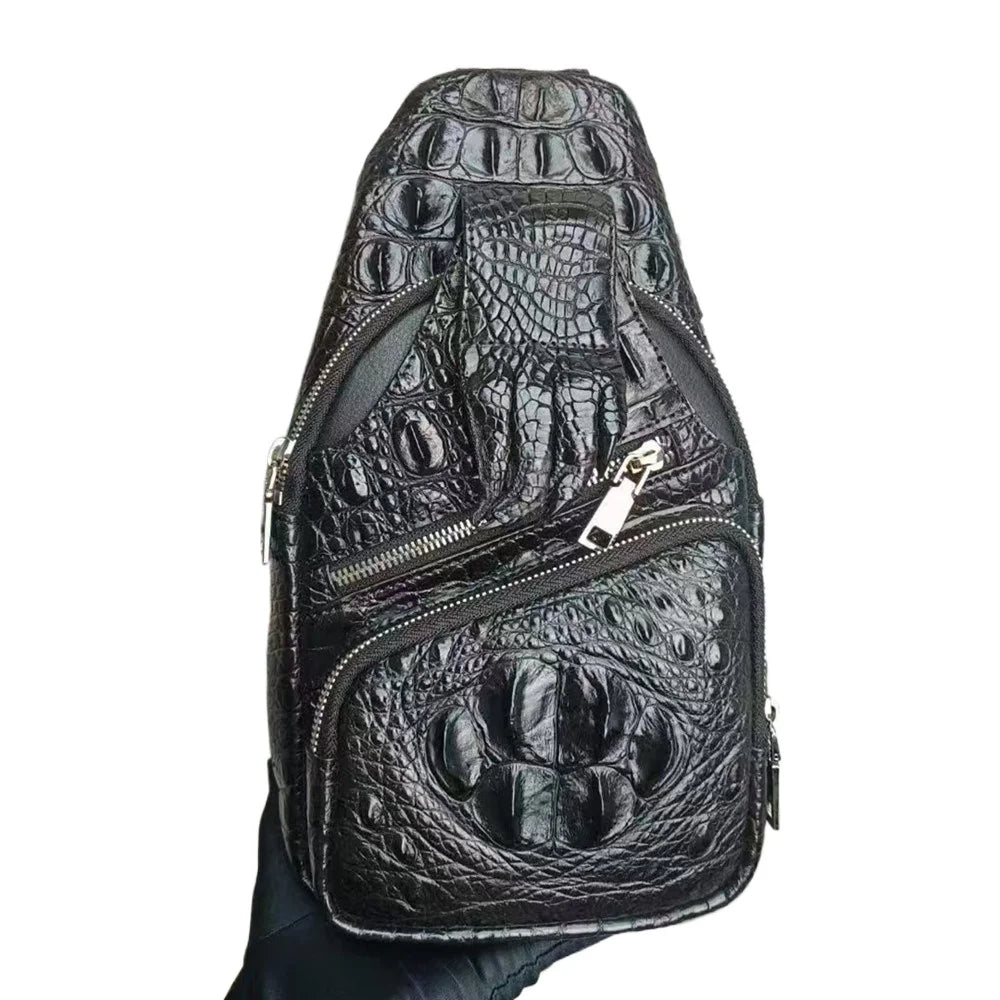 Crocodile Leather Men's Sling Bag – Business Crossbody