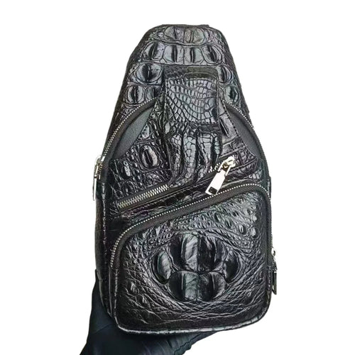 Crocodile Leather Men's Sling Bag – Business Crossbody
