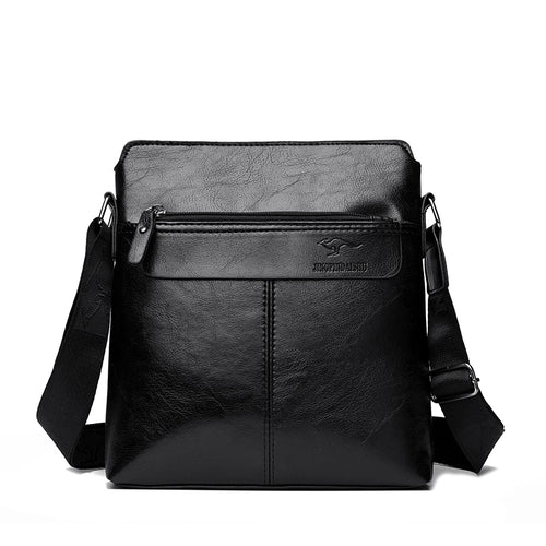 Men's Crossbody Messenger Bag – PU Leather Multi-Pocket Shoulder Bag