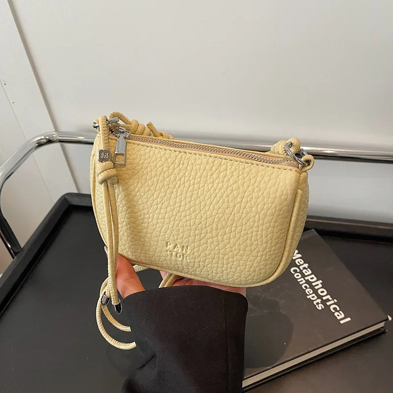 Women's Crossbody Shoulder Bag – Casual Pebbled Leather Handbag