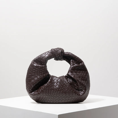 Woven Knot Crescent Bag – Vintage Faux Leather Hobo Clutch