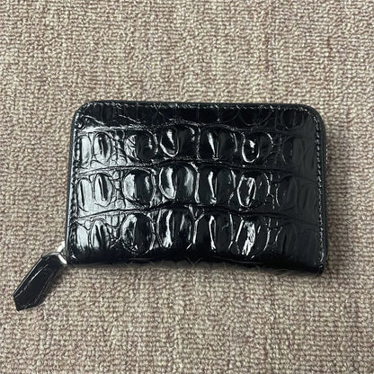 Crocodile Bone Leather Card Holder & Coin Purse Wallet