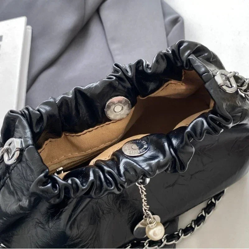 Y2K Crocodile Pattern Chain Shoulder Bag – Mini Crossbody Purse