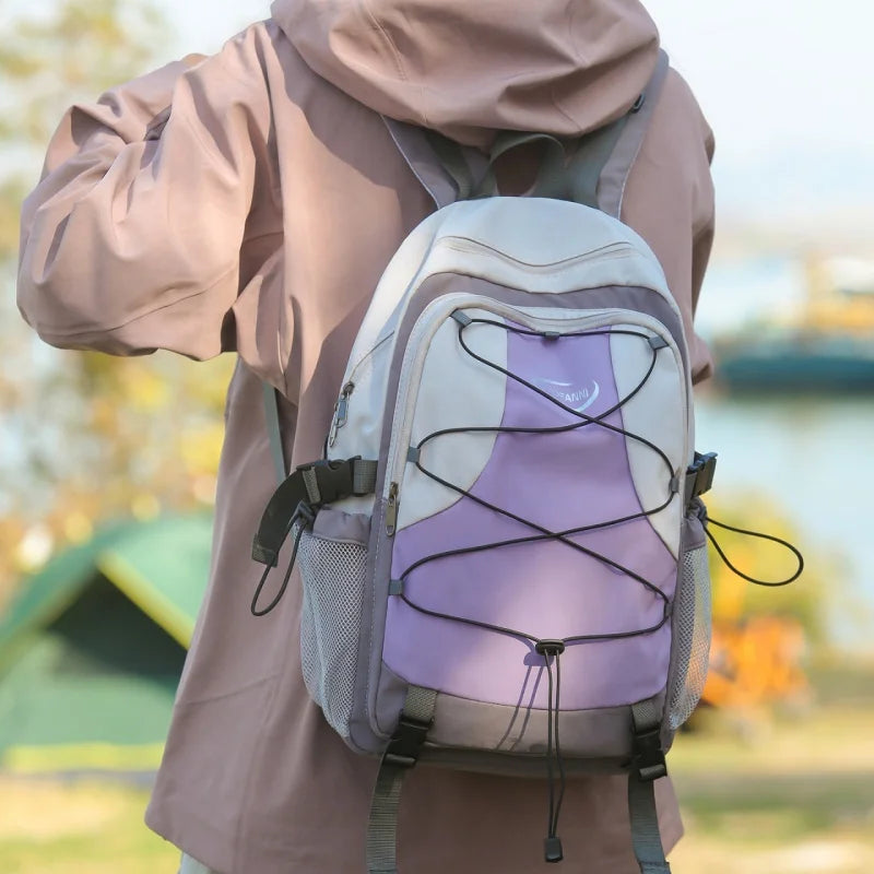 Color Contrast Women's Backpack Large Capacity Laptop Bag