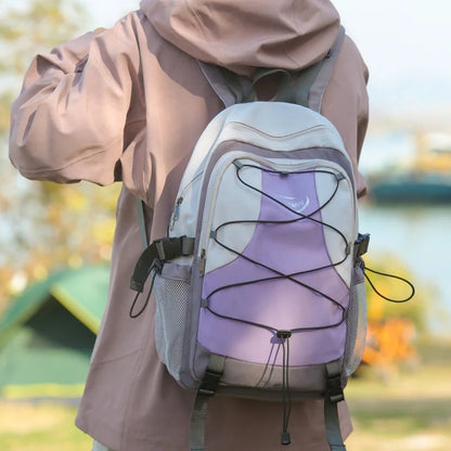 Color Contrast Women's Backpack Large Capacity Laptop Bag