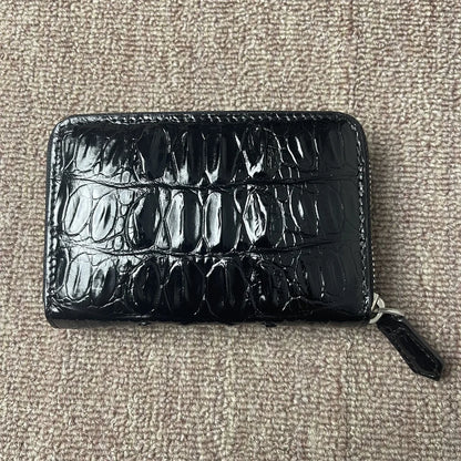 Crocodile Bone Leather Card Holder & Coin Purse Wallet