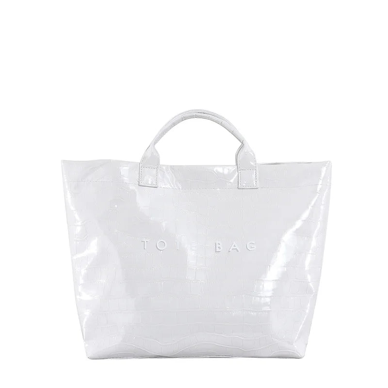 Crocodile Embossed Tote Bag – Large Capacity Luxury Hobo Handbag for Women