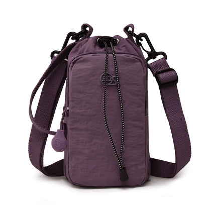 Lightweight Nylon Crossbody Bag with Water Bottle Holder