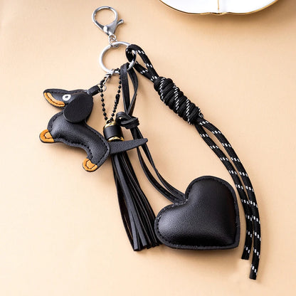 Dachshund Keychain Charm – Cute Dog Bag Pendant with Tassel
