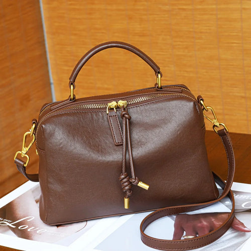 Genuine Leather Crossbody Bag – Women's Designer Satchel