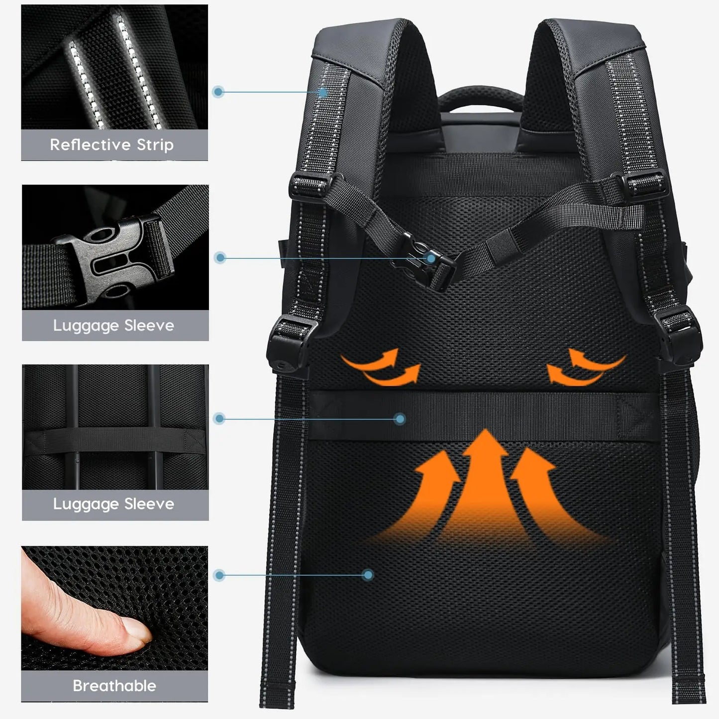 Bange Anti-Theft Travel Backpack with Wet Dry Separation – Fits 15.6" Laptop