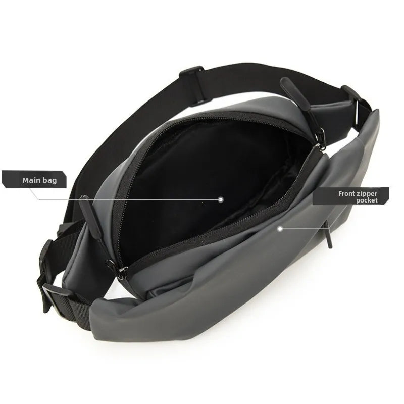 Men's Minimalist PU Waist Bag – Outdoor Sports & Crossbody Pack