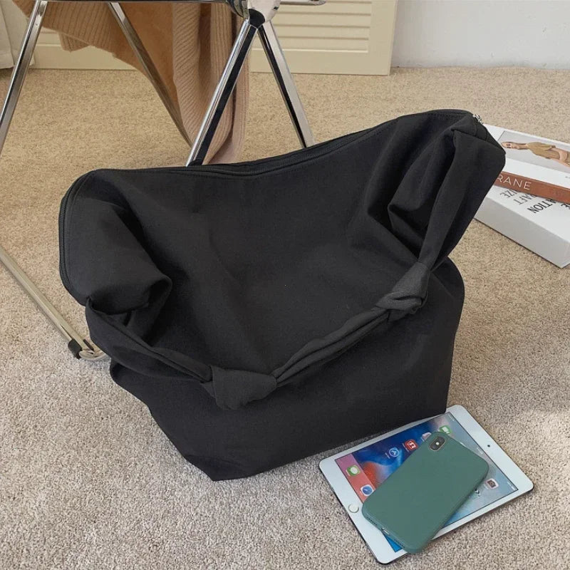 Canvas Totes Bags Women Casual Wild Ladies Handbags Solid Color Shoulder Bag Simple Female Messenger